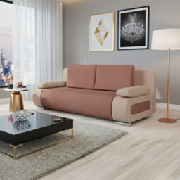 Emma Upholstered Sofa Bed With Storage With Sleeping Function Comfortable And Stylish For The Living Room Pink And Light Pink - thumbnail 1