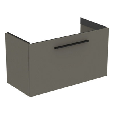 Ideal Standard I.life S Compact Matt Quartz Grey Wall-Mounted Bathroom Vanity Unit (H) 440mm (W) 800mm - image 1