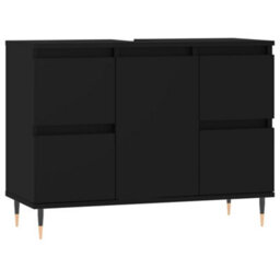 Berkfield Bathroom Cabinet Black 80X33X60 Cm Engineered Wood - thumbnail 2