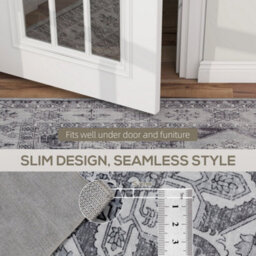 Homcom Flannel Non-Slip Washable Rug For Living Room, 290 X 200 Cm, Grey - thumbnail 7