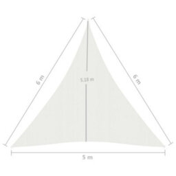 Berkfield Sunshade Sail 160 G/m2 White 5X6X6 M Hdpe - thumbnail 6