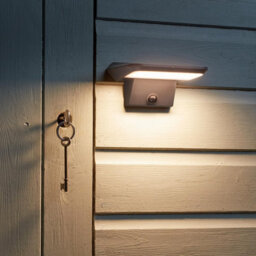 Grey Solar Powered Pir Motion Sensor Sentry Light - 800 Lumen Outdoor Garden Wall Or Fence Mounted Home Security Lighting - thumbnail 2