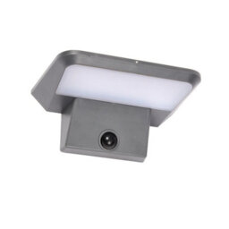 Grey Solar Powered Pir Motion Sensor Sentry Light - 800 Lumen Outdoor Garden Wall Or Fence Mounted Home Security Lighting - thumbnail 3