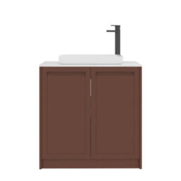 Royal Bathrooms Royal Bathroom Elmore 800mm Terracotta Clay Freestanding Countertop Bathroom Vanity Unit 2 Door With Qubix Basin - thumbnail 7