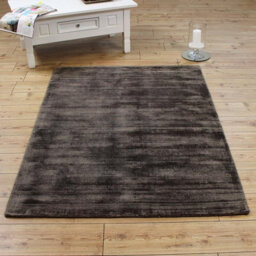 Chocolate Viscose Easy To Clean Plain Handmade , Luxurious , Modern Rug For Living Room, Bedroom - 160Cm X 230Cm - thumbnail 2