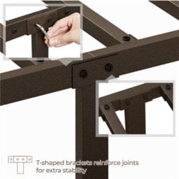 Yaheetech Bronze Double Metal Platform Bed Frame With High Headboard And Footboard - thumbnail 8