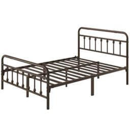 Yaheetech Bronze Double Metal Platform Bed Frame With High Headboard And Footboard - thumbnail 2