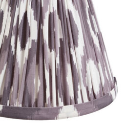 Luminosa Lighting Luminosa Santiago Brushed Aged Brass Plate Wall Light With Pearl Grey Fabric Ikat Shade 16Cm B22 - thumbnail 6
