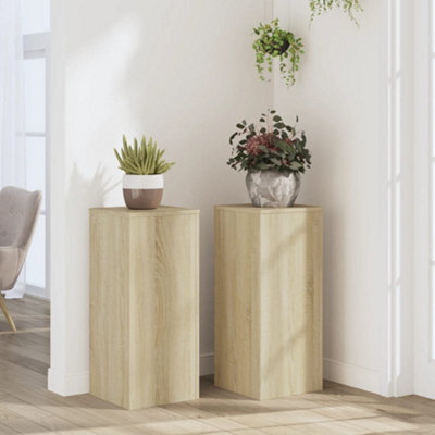 Walplus Plant Stands 2 Pcs Sonoma Oak 30X30X70 Cm Engineered Wood - image 1