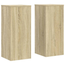 Walplus Plant Stands 2 Pcs Sonoma Oak 30X30X70 Cm Engineered Wood - thumbnail 2
