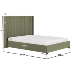 Flair Tiggy Ottoman Bed With Winged Headboard Khaki Velvet Double - thumbnail 6
