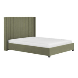 Flair Tiggy Ottoman Bed With Winged Headboard Khaki Velvet Double - thumbnail 5