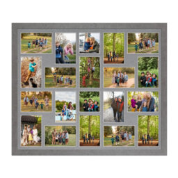 AK Frames 80X70Cm Marble Grey Modern Multi Photo Frame With Mid Grey Mount - Holds 20 Apertures (18X) 6X4, (2X) 4X4 Photos - thumbnail 1
