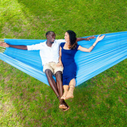 Amazonas Garden Hammock Handmade In Brazil Double Arte Blue - thumbnail 3
