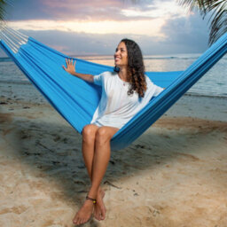 Amazonas Garden Hammock Handmade In Brazil Double Arte Blue - thumbnail 8