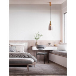 Luminosa Lighting Luminosa Imatia Tall Slim Pendant Ceiling Light Smokey, Brass Gold Led 7W 192Lm 3000K - thumbnail 2