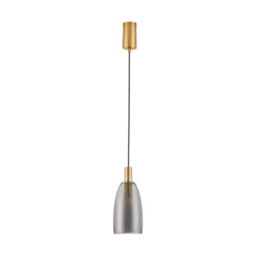 Luminosa Lighting Luminosa Imatia Tall Slim Pendant Ceiling Light Smokey, Brass Gold Led 7W 192Lm 3000K