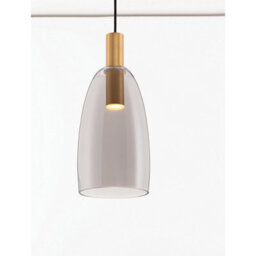 Luminosa Lighting Luminosa Imatia Tall Slim Pendant Ceiling Light Smokey, Brass Gold Led 7W 192Lm 3000K - thumbnail 5