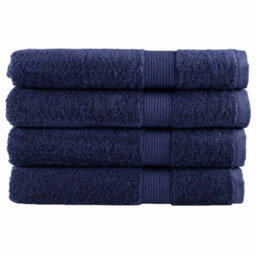 Berkfield Premium Towels Solund 4Pcs Navy Blue 100X200Cm 600Gsm - thumbnail 1