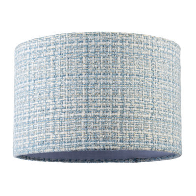 Happy Homewares Modern Drum Lamp Shade Upholstered In Soft Woven Boucle Style Fabric - image 1