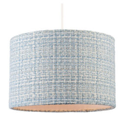 Happy Homewares Modern Drum Lamp Shade Upholstered In Soft Woven Boucle Style Fabric - thumbnail 2