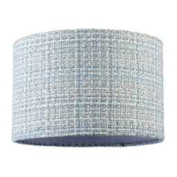Happy Homewares Modern Drum Lamp Shade Upholstered In Soft Woven Boucle Style Fabric - thumbnail 1