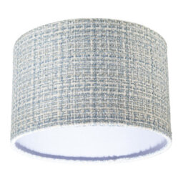 Happy Homewares Modern Drum Lamp Shade Upholstered In Soft Woven Boucle Style Fabric - thumbnail 4