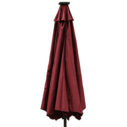 Sundaze Wine Red 2.7M  Round Garden Parasol Umbrella Outdoor Patio Solar Led Lights Crank Tilt With Base - thumbnail 6