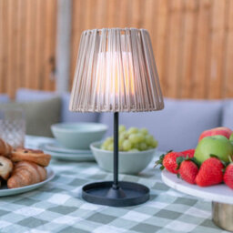 Valuelights Solar Powered Natural Rattan Outdoor Tabletop Light, Garden Table Lamp - thumbnail 5