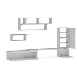 Decorotika Ceko Moduler Modern Tv Unit Wall Mount Customizable Layout High Gloss White - thumbnail 5