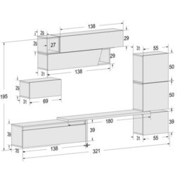 Decorotika Ceko Moduler Modern Tv Unit Wall Mount Customizable Layout High Gloss White - thumbnail 6