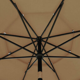 Berkfield Harmful 3-Tier Parasol With Aluminium Pole Taupe 3.5 M - thumbnail 5