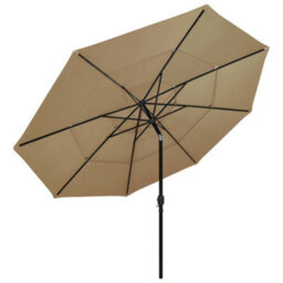 Berkfield Harmful 3-Tier Parasol With Aluminium Pole Taupe 3.5 M