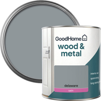 GoodHome Delaware Satin Interior Metal & Wood Paint, 750Ml - image 1
