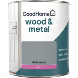 GoodHome Delaware Satin Interior Metal & Wood Paint, 750Ml - thumbnail 2