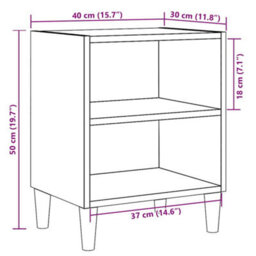 Berkfield Bedside Cabinet Old Wood 40X30X50 Cm Engineered Wood - thumbnail 9