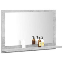 Berkfield Bathroom Mirror Concrete Grey 60X10.5X37 Cm Engineered Wood - thumbnail 4