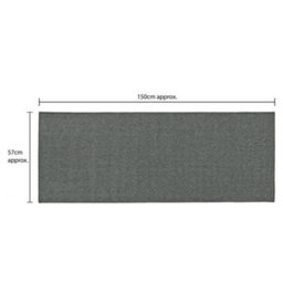 Jvl Eden Machine Washable Latex Backed Runner Doormat, 57X150Cm, Grey - thumbnail 8