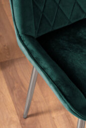 Furniturebox Uk Leonardo Glass And Chrome Metal Dining Table And 6 Green Pesaro Velvet Silver Leg Chairs - thumbnail 8