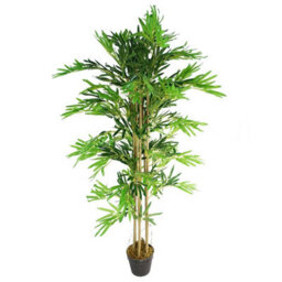 Leaf 150Cm (5Ft) Artificial Bamboo Plants Trees - Natural Green - thumbnail 1