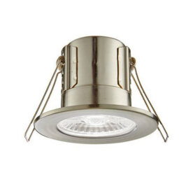 Luminosa Lighting Luminosa Shieldeco Fire Rated Integrated Led Bathroom Recessed Light Satin Nickel Plate, Acrylic Ip65