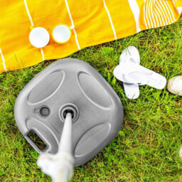 Harbour Housewares Metal Beach Parasol & Base Set - 1.74 X 1.93M - Grey/grey - thumbnail 7