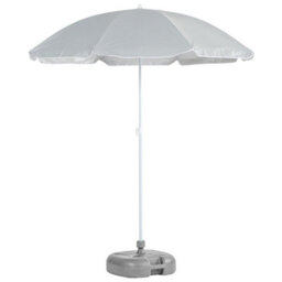 Harbour Housewares Metal Beach Parasol & Base Set - 1.74 X 1.93M - Grey/grey - thumbnail 1