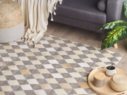 Beliani Rug Seslice Beige 160 X 230 Cm Leather - thumbnail 2
