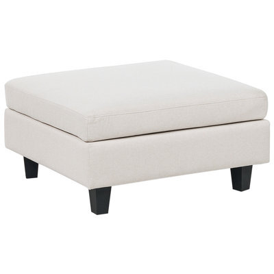 Beliani Ottoman Unstad Fabric Light Beige - image 1
