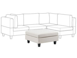Beliani Ottoman Unstad Fabric Light Beige - thumbnail 2
