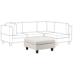 Beliani Ottoman Unstad Fabric Light Beige - thumbnail 4