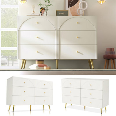 Matteo Cream White 6-Drawer Sideboard Cabinet - 120Cm Wide - image 1