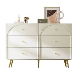 Matteo Cream White 6-Drawer Sideboard Cabinet - 120Cm Wide - thumbnail 8