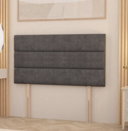 Somnior Beds Somnior Chambery Plush Velvet 2Ft6 Small Single Divan Bed Base With Upholstered Headboard Charcoal - thumbnail 4